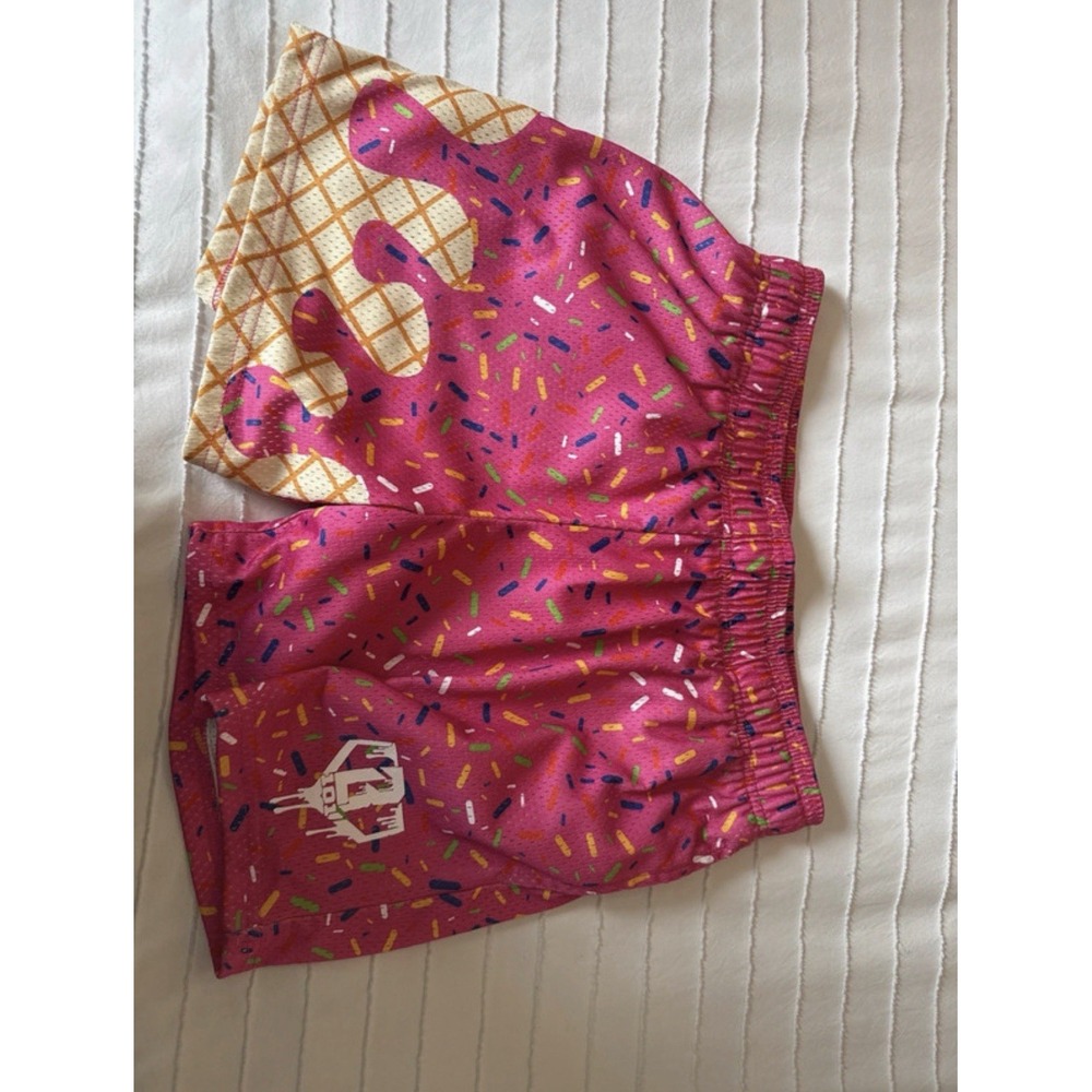 Baseball Lifestyle 101 Pink Ice Cream Drip Shorts Men's Small - Picture 2 of 4